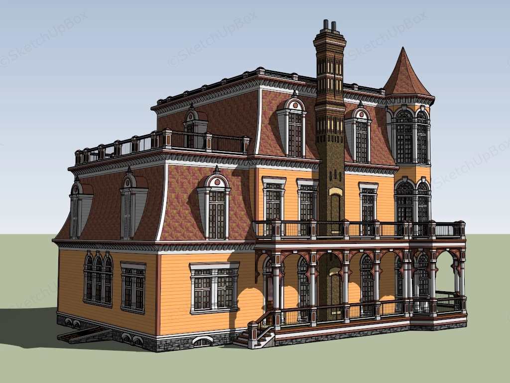 Victorian Mansion sketchup model preview - SketchupBox