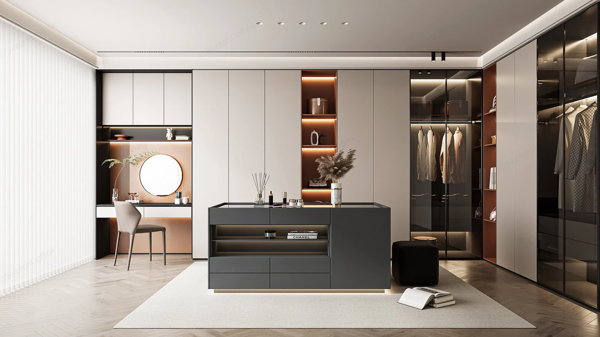 Luxury Closet Dressing Room sketchup model preview - SketchupBox