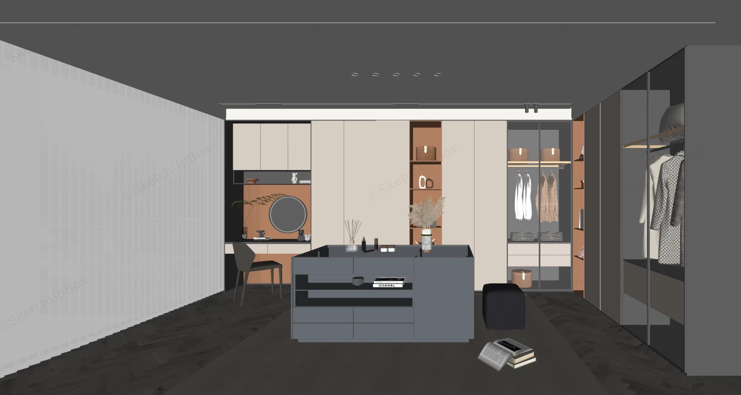 Luxury Closet Dressing Room sketchup model preview - SketchupBox