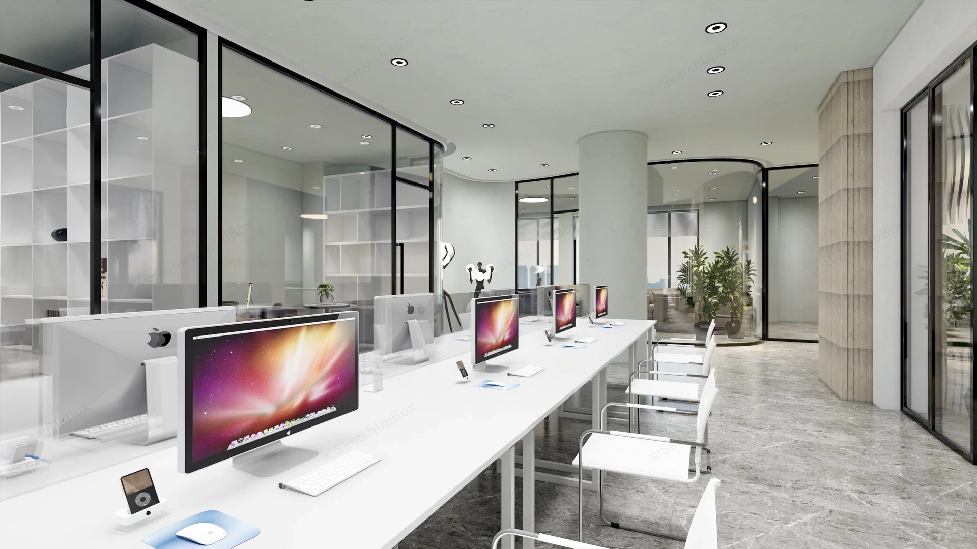 Office Space Layout Ideas sketchup model preview - SketchupBox