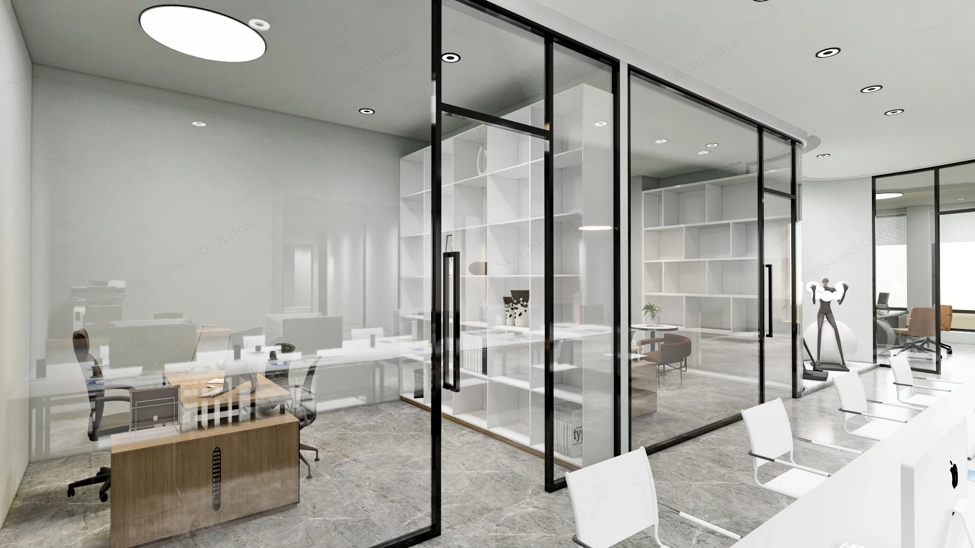 Office Space Layout Ideas sketchup model preview - SketchupBox