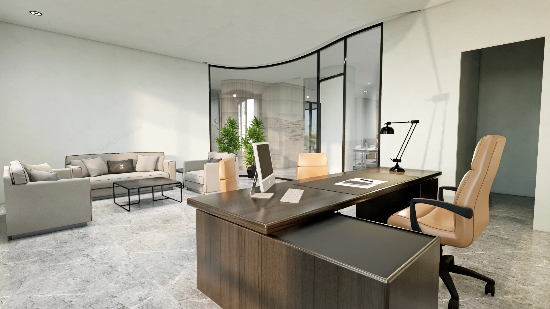 Office Space Layout Ideas sketchup model preview - SketchupBox