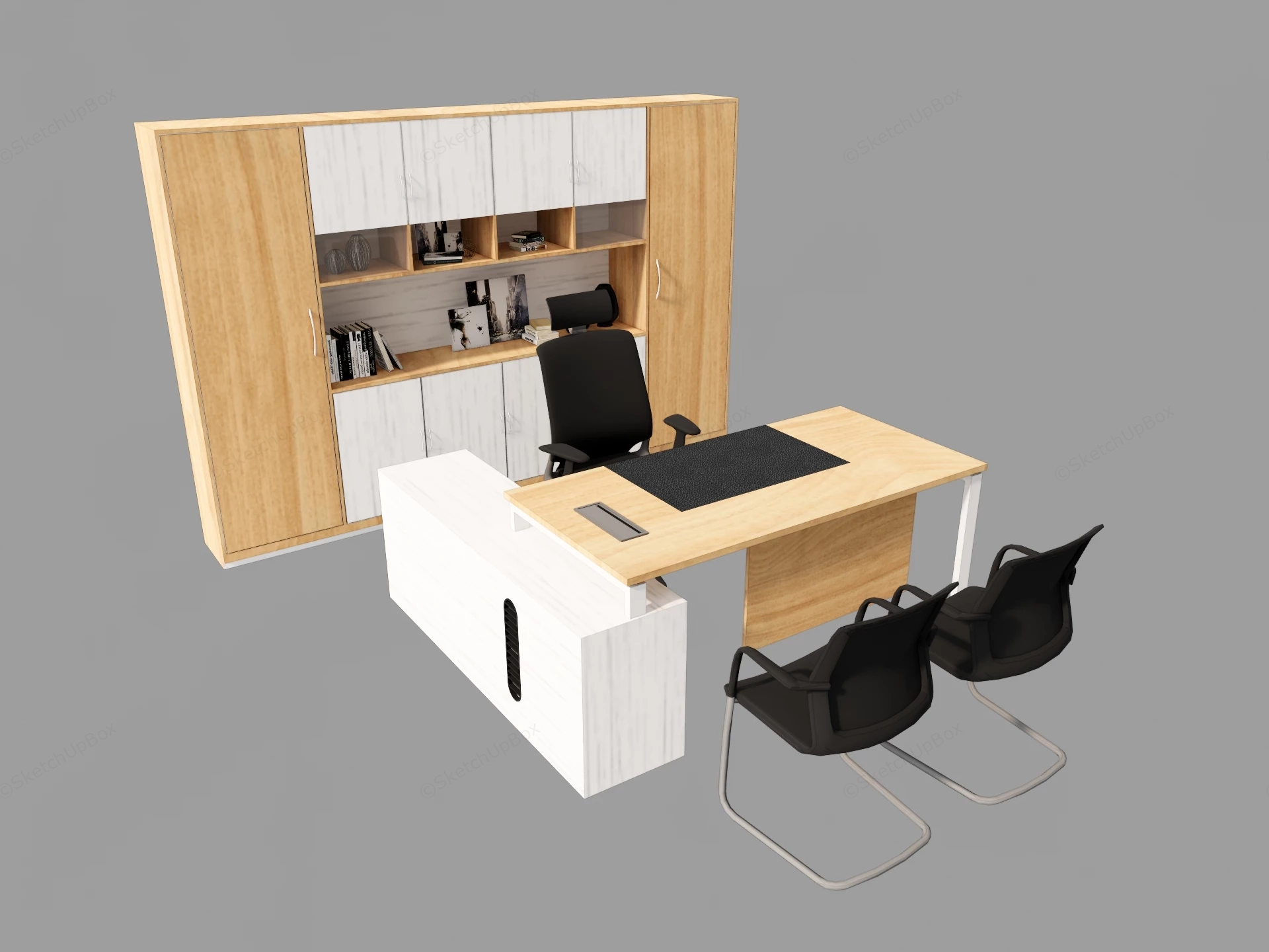 Office Desk And Storage sketchup model preview - SketchupBox