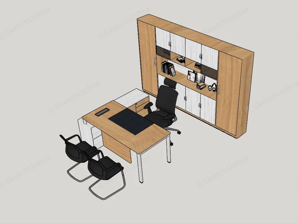 Office Desk And Storage sketchup model preview - SketchupBox