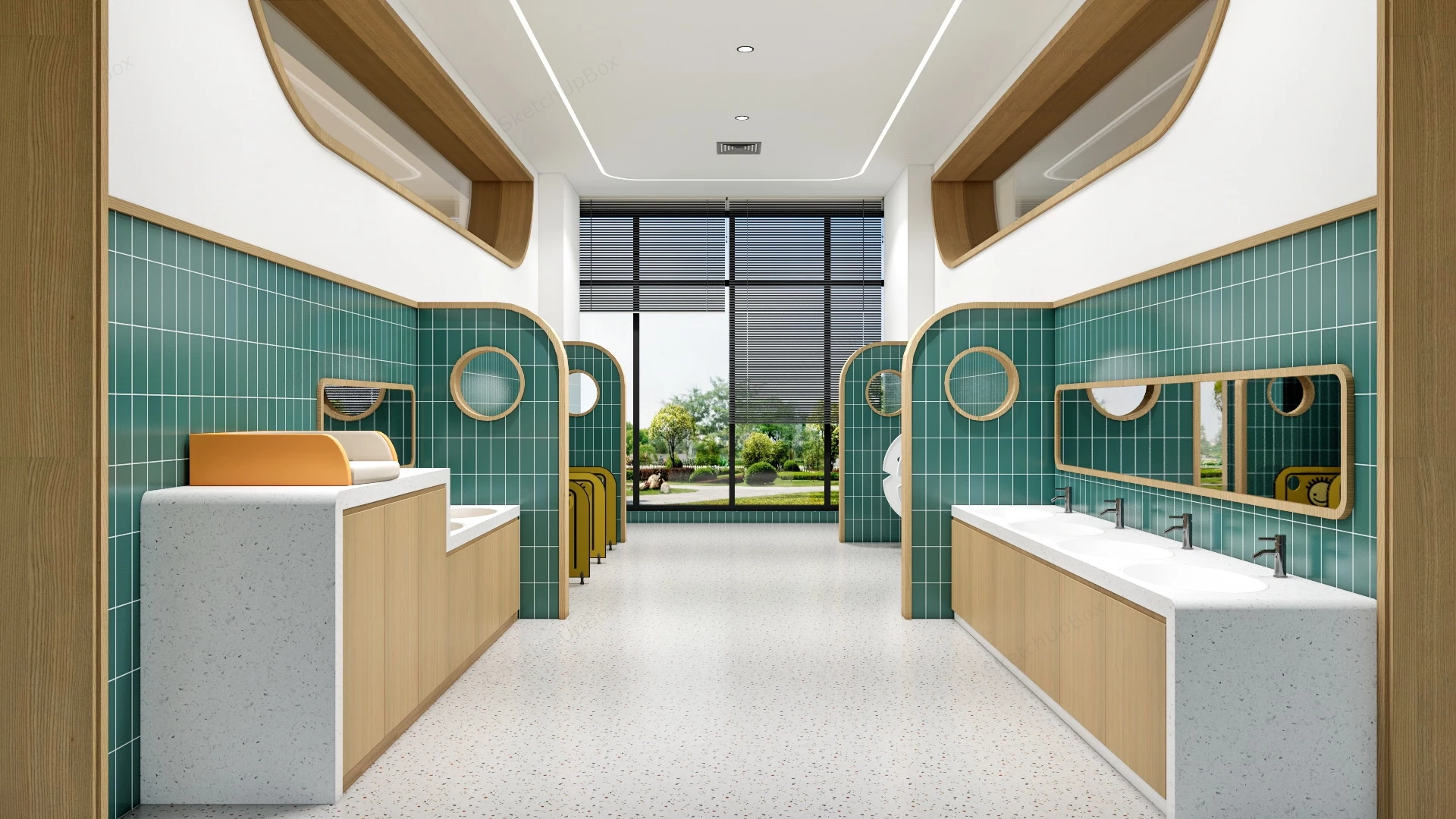 Kindergarten Bathroom Design sketchup model preview - SketchupBox