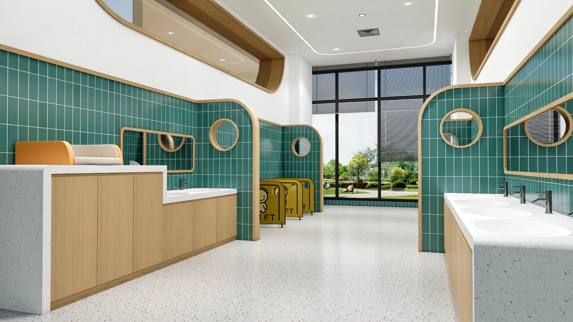 Kindergarten Bathroom Design sketchup model preview - SketchupBox