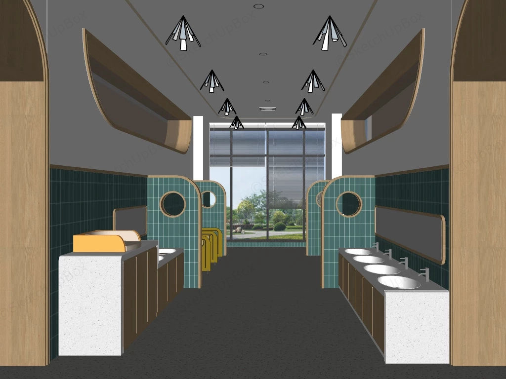 Kindergarten Bathroom Design sketchup model preview - SketchupBox