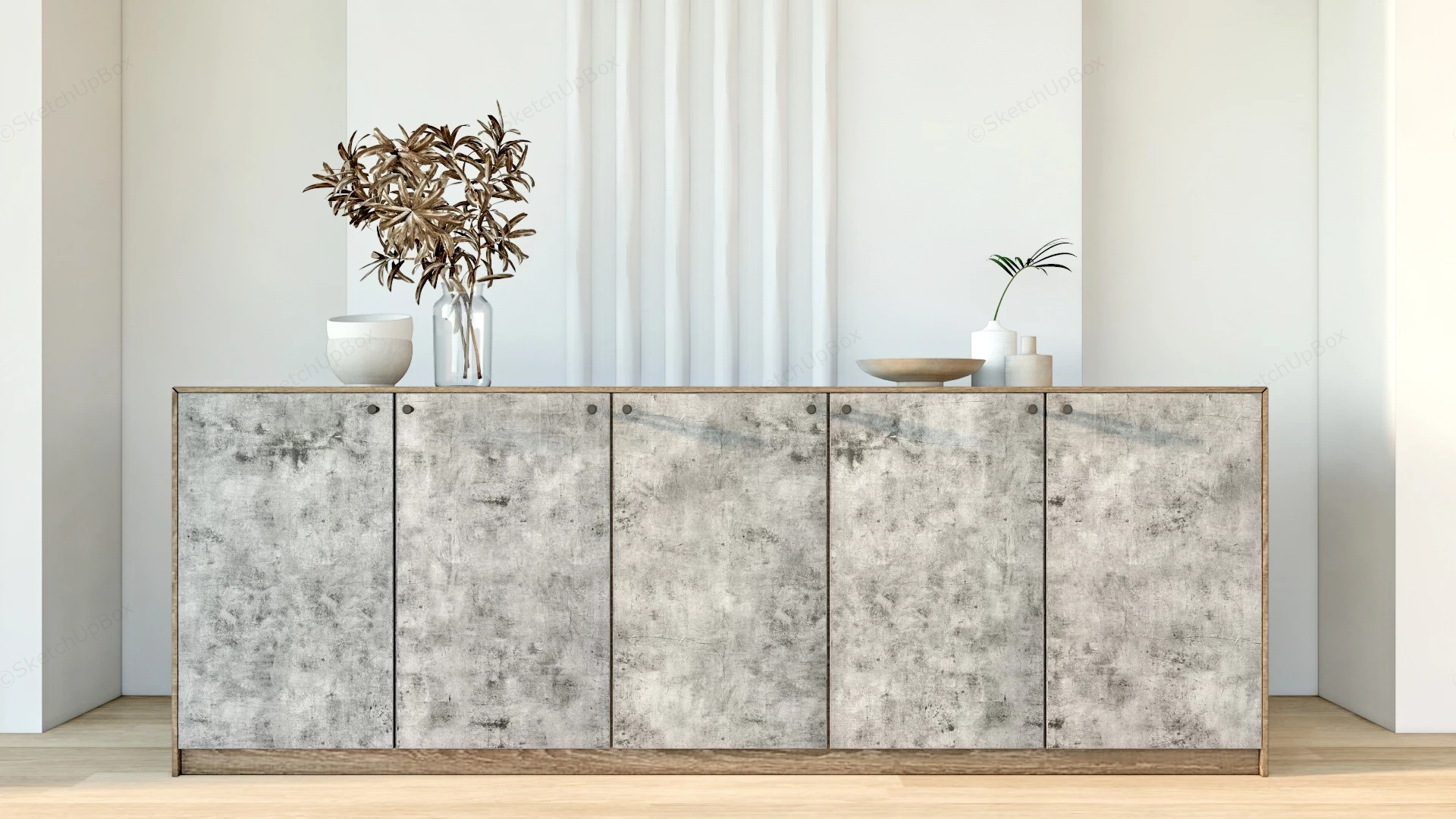 Wabi Sabi Style Sideboard sketchup model preview - SketchupBox