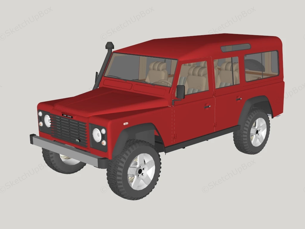 Old Land Rover Defender sketchup model preview - SketchupBox