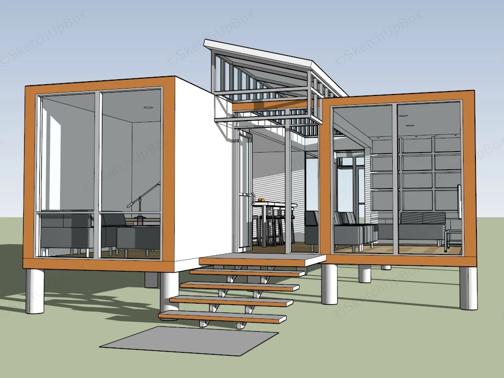 Prefab Modular House sketchup model preview - SketchupBox