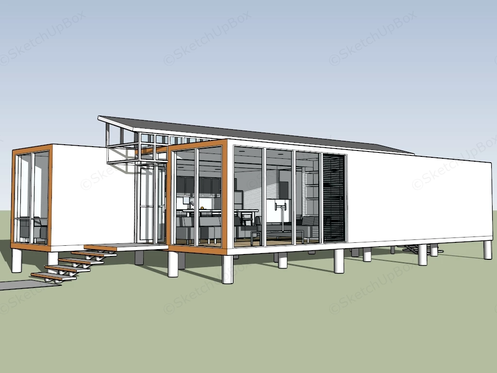 Prefab Modular House sketchup model preview - SketchupBox