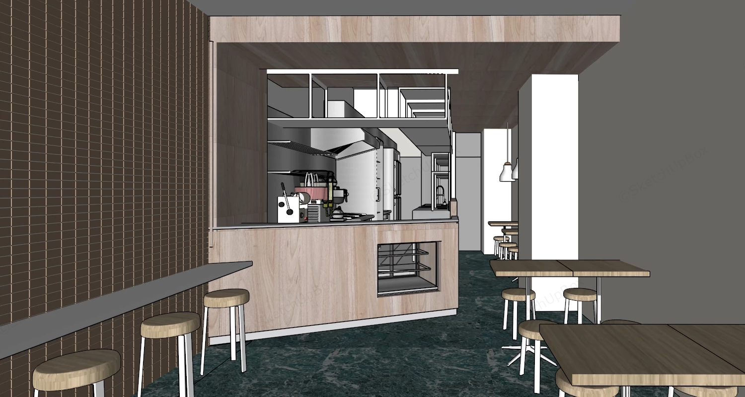 Modern Juice Bar Design sketchup model preview - SketchupBox