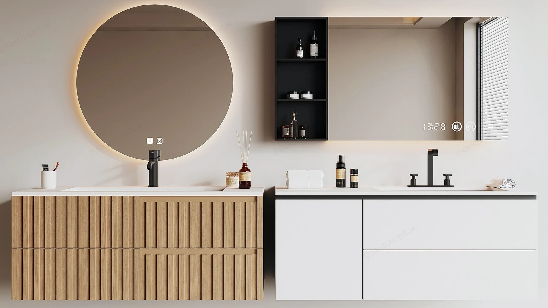 Modern Floating Bathroom Vanities sketchup model preview - SketchupBox