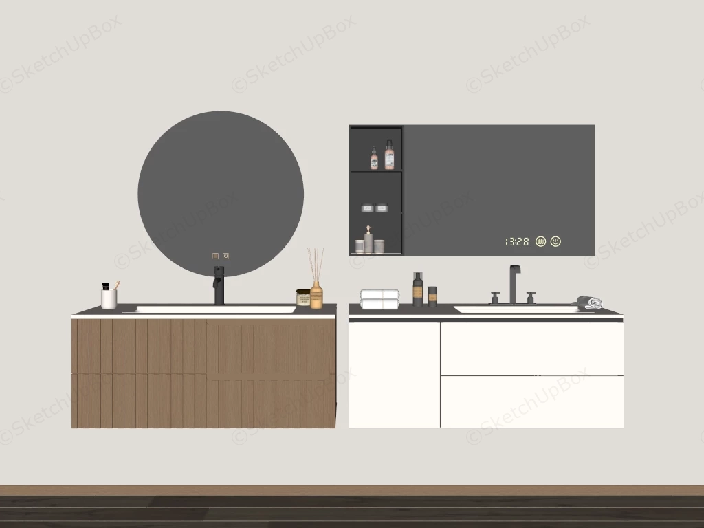 Modern Floating Bathroom Vanities sketchup model preview - SketchupBox