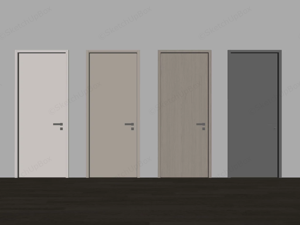 Flat Panel Interior Doors sketchup model preview - SketchupBox