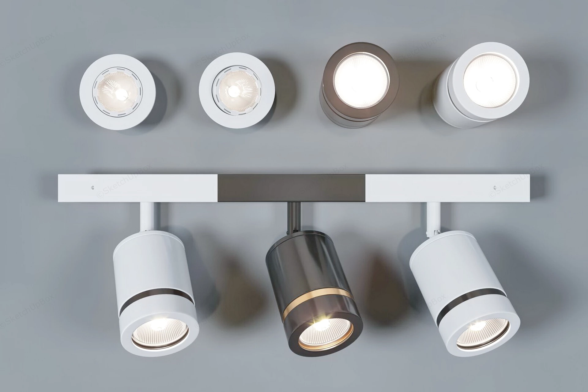 Ceiling Mounted Downlights sketchup model preview - SketchupBox