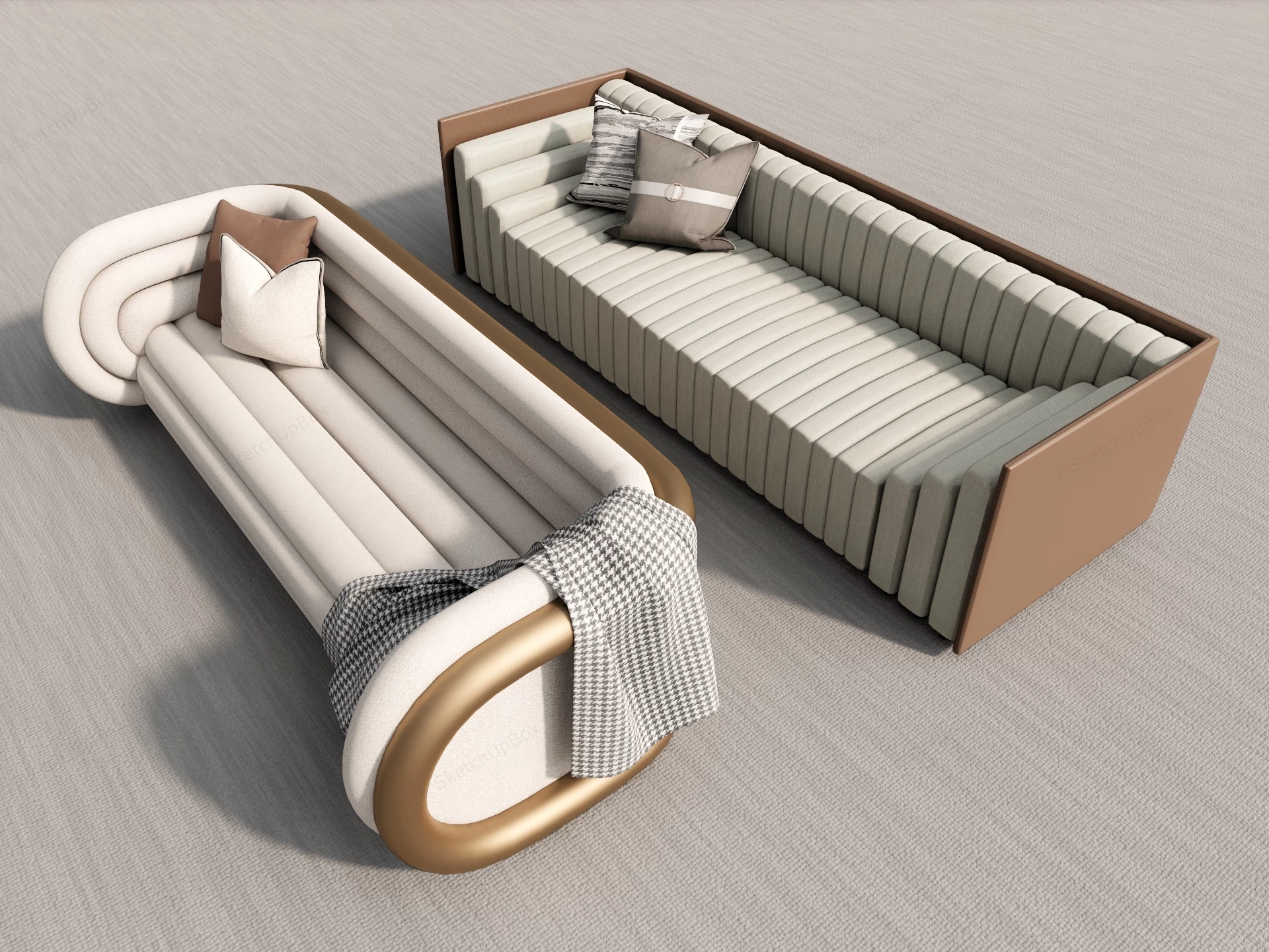Contemporary Couches sketchup model preview - SketchupBox