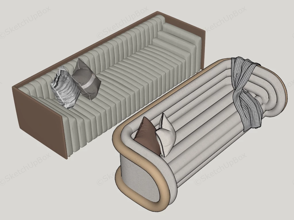 Contemporary Couches sketchup model preview - SketchupBox