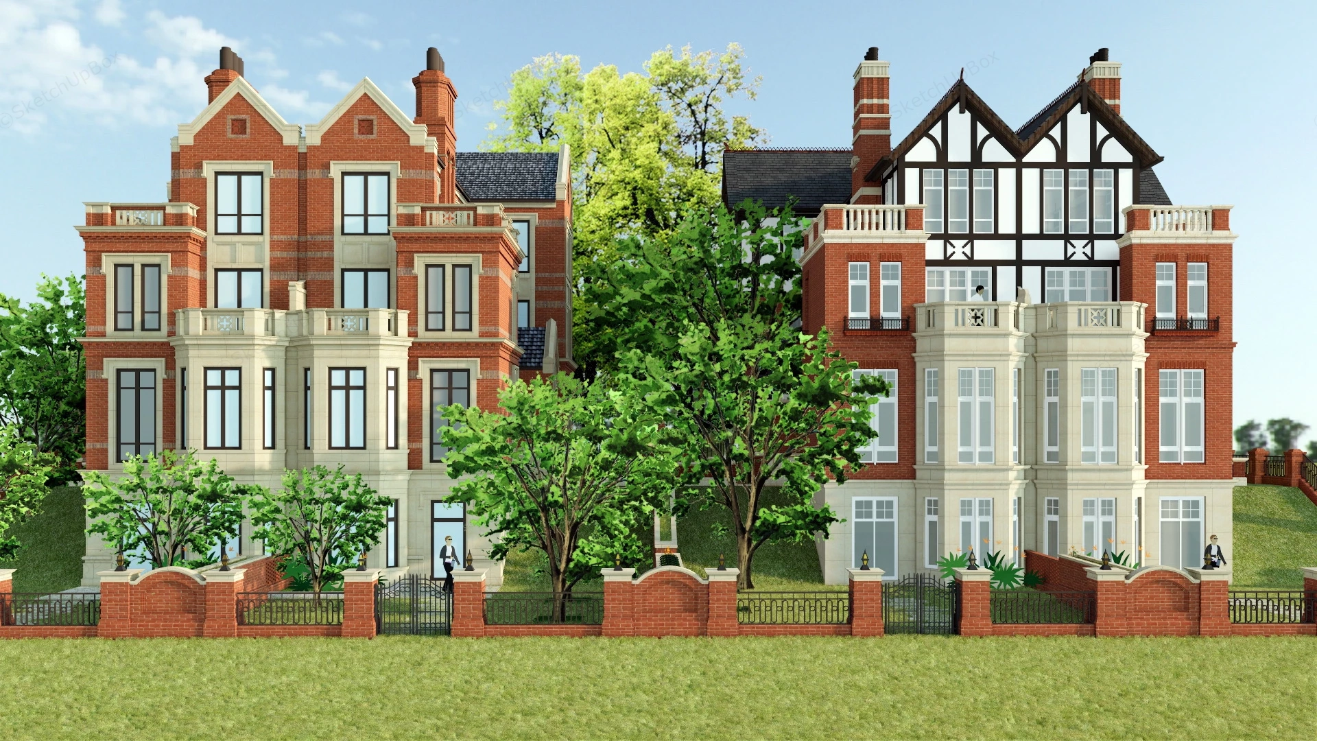 English Tudor House sketchup model preview - SketchupBox