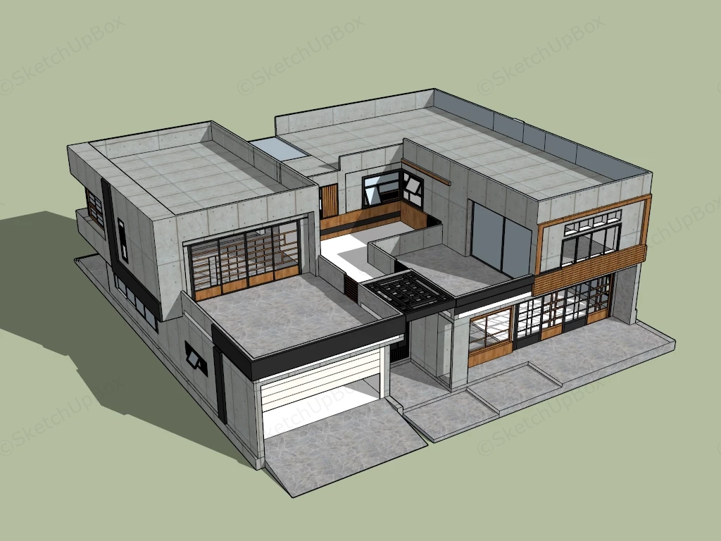 Prefab Modern Style Home sketchup model preview - SketchupBox