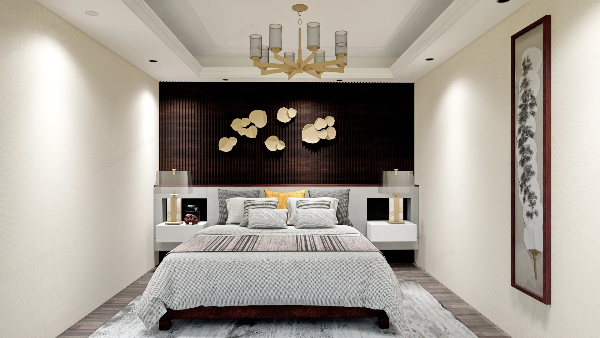 Traditional Style Bedroom sketchup model preview - SketchupBox