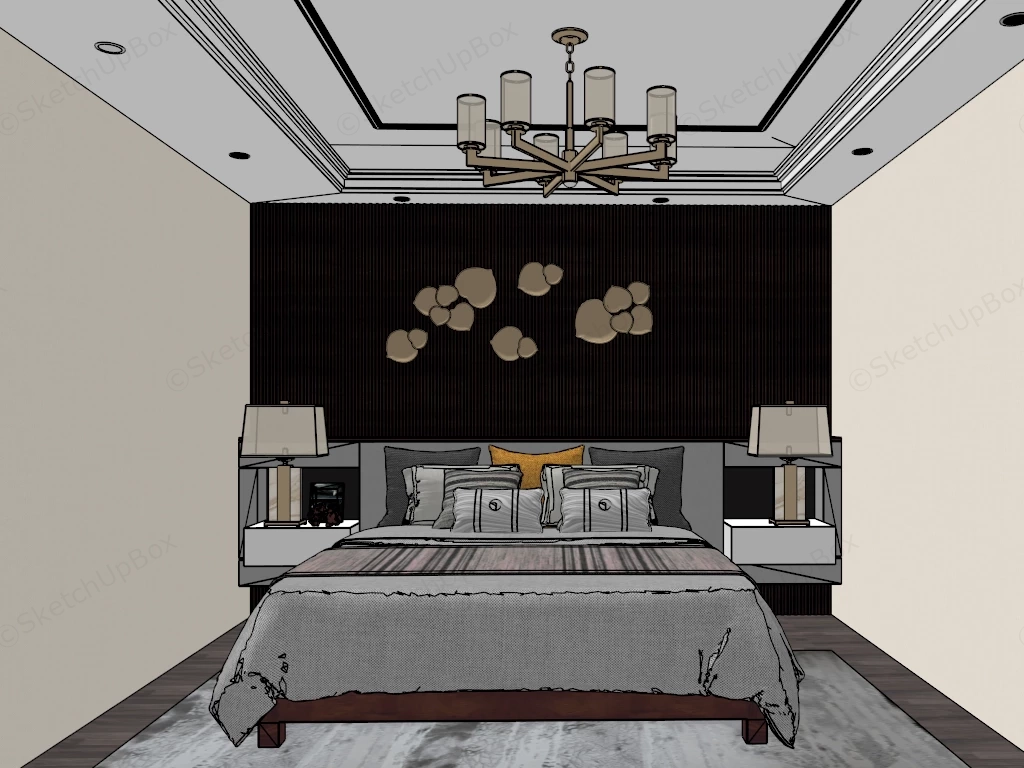 Traditional Style Bedroom sketchup model preview - SketchupBox