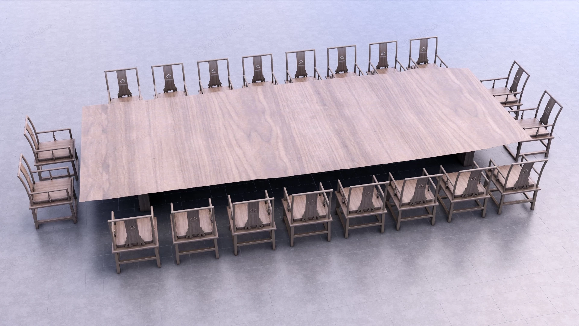 Large Conference Table And Chairs sketchup model preview - SketchupBox