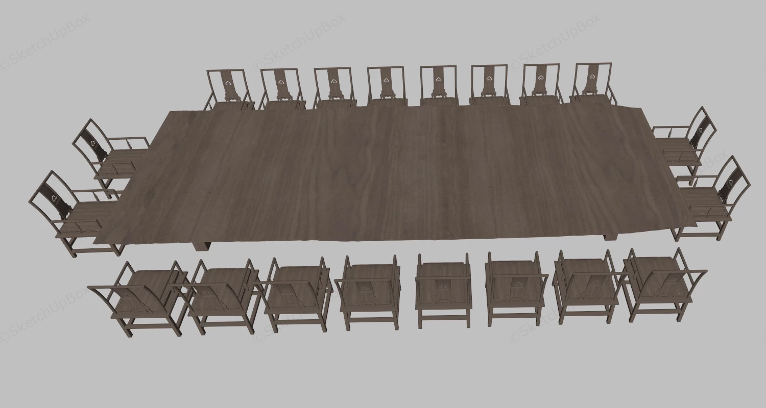 Large Conference Table And Chairs sketchup model preview - SketchupBox