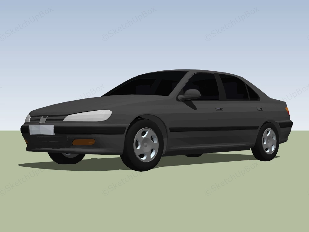 Peugeot 406 Black sketchup model preview - SketchupBox
