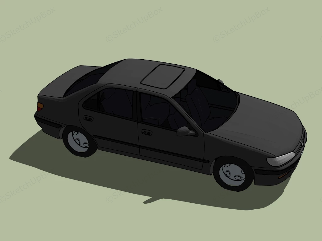 Peugeot 406 Black sketchup model preview - SketchupBox