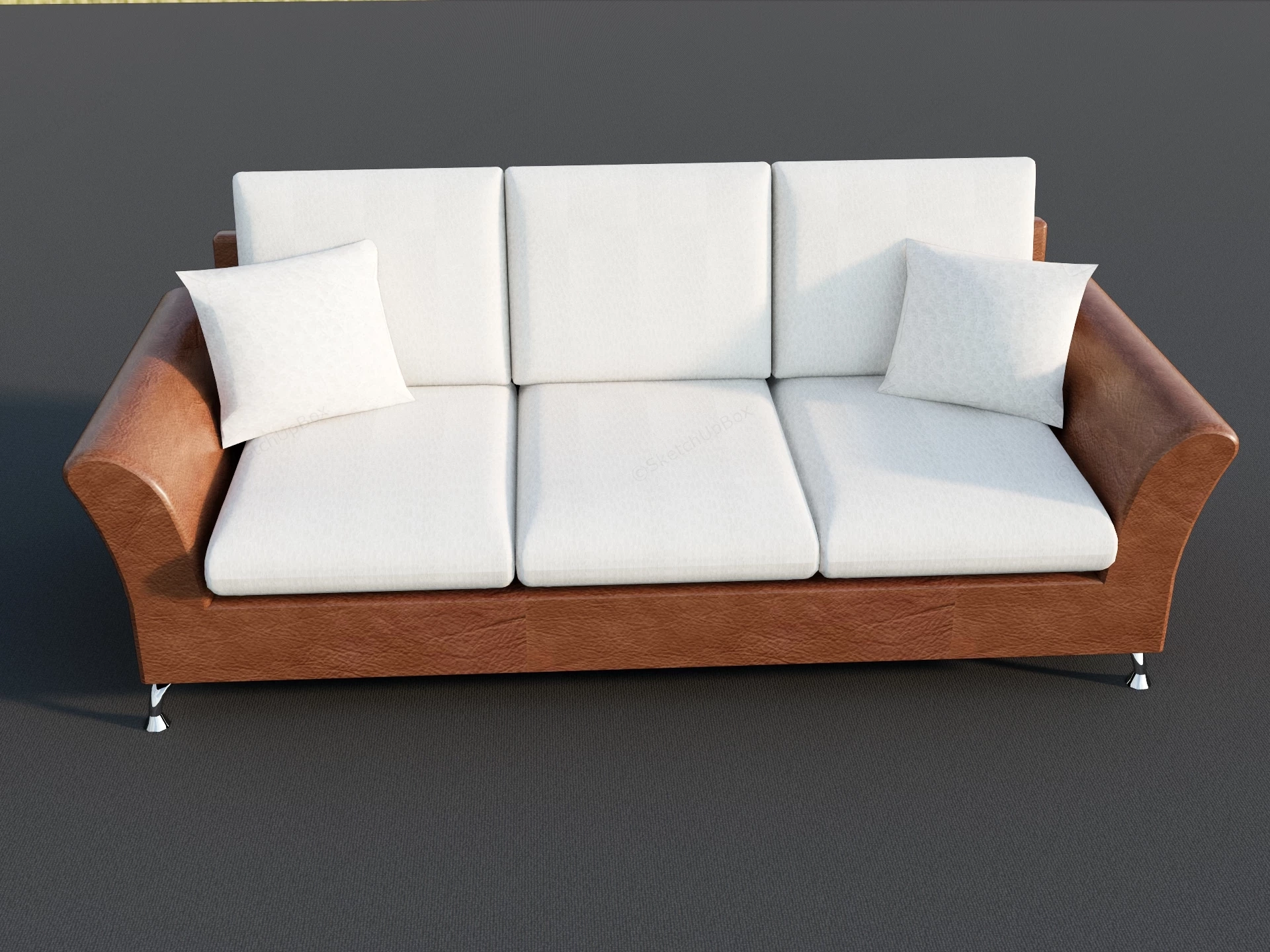 3 Seater Leather Sofa sketchup model preview - SketchupBox