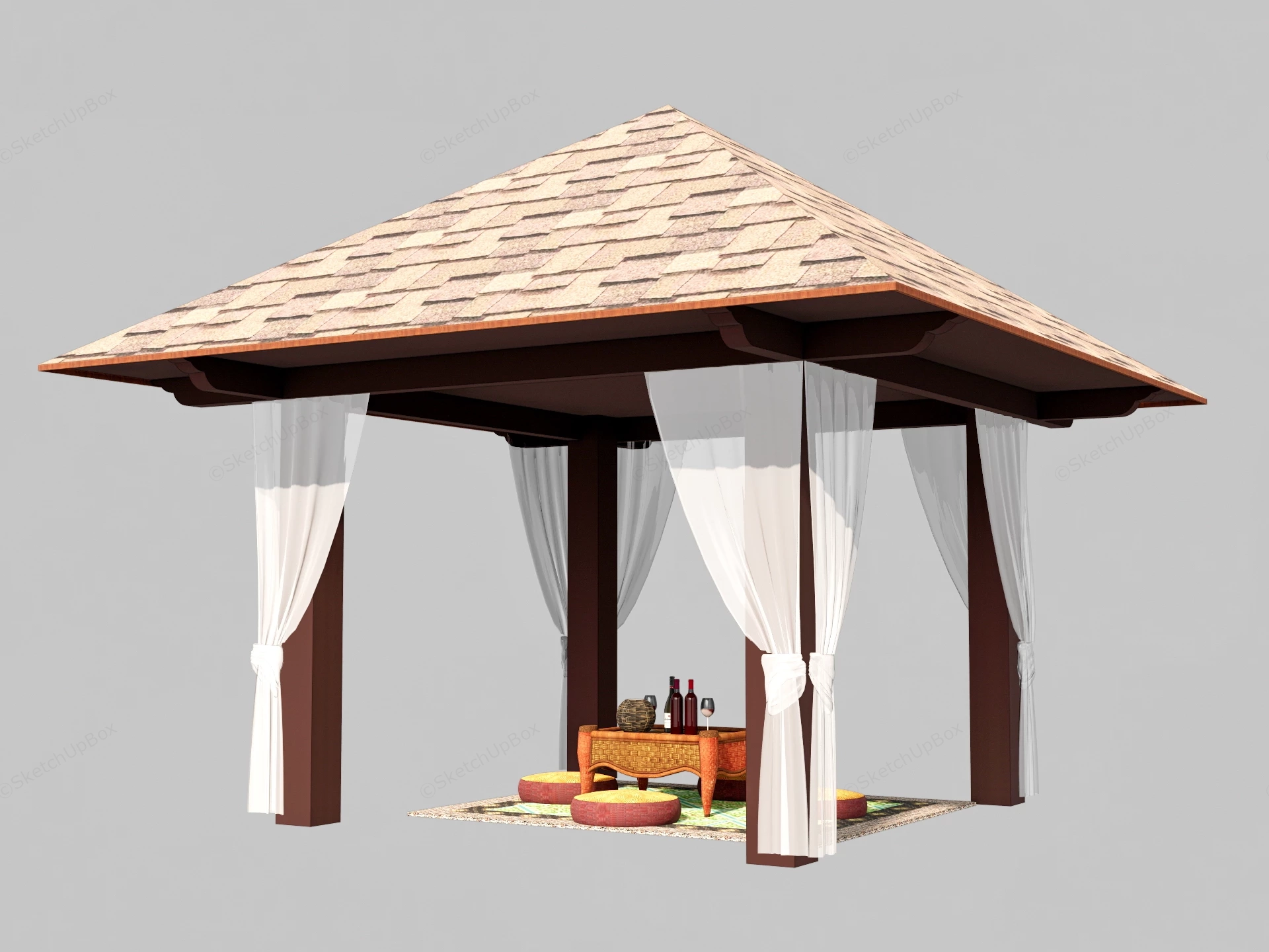 Tropical Living Pavilion sketchup model preview - SketchupBox