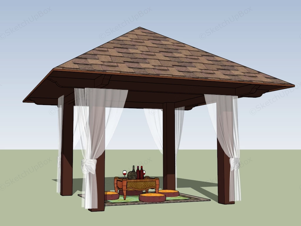 Tropical Living Pavilion sketchup model preview - SketchupBox