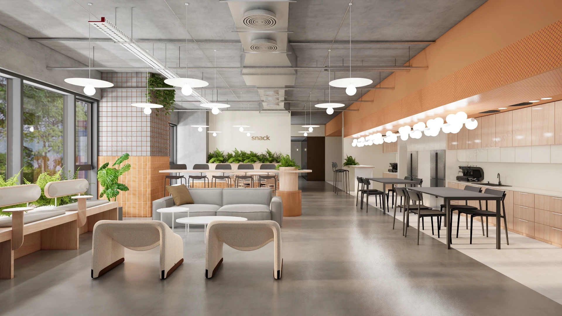 Commercial Office Break Room Design sketchup model preview - SketchupBox