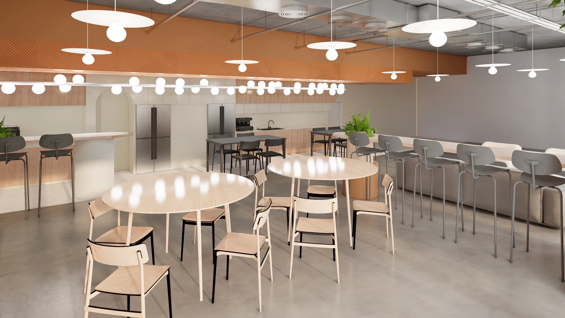 Commercial Office Break Room Design sketchup model preview - SketchupBox