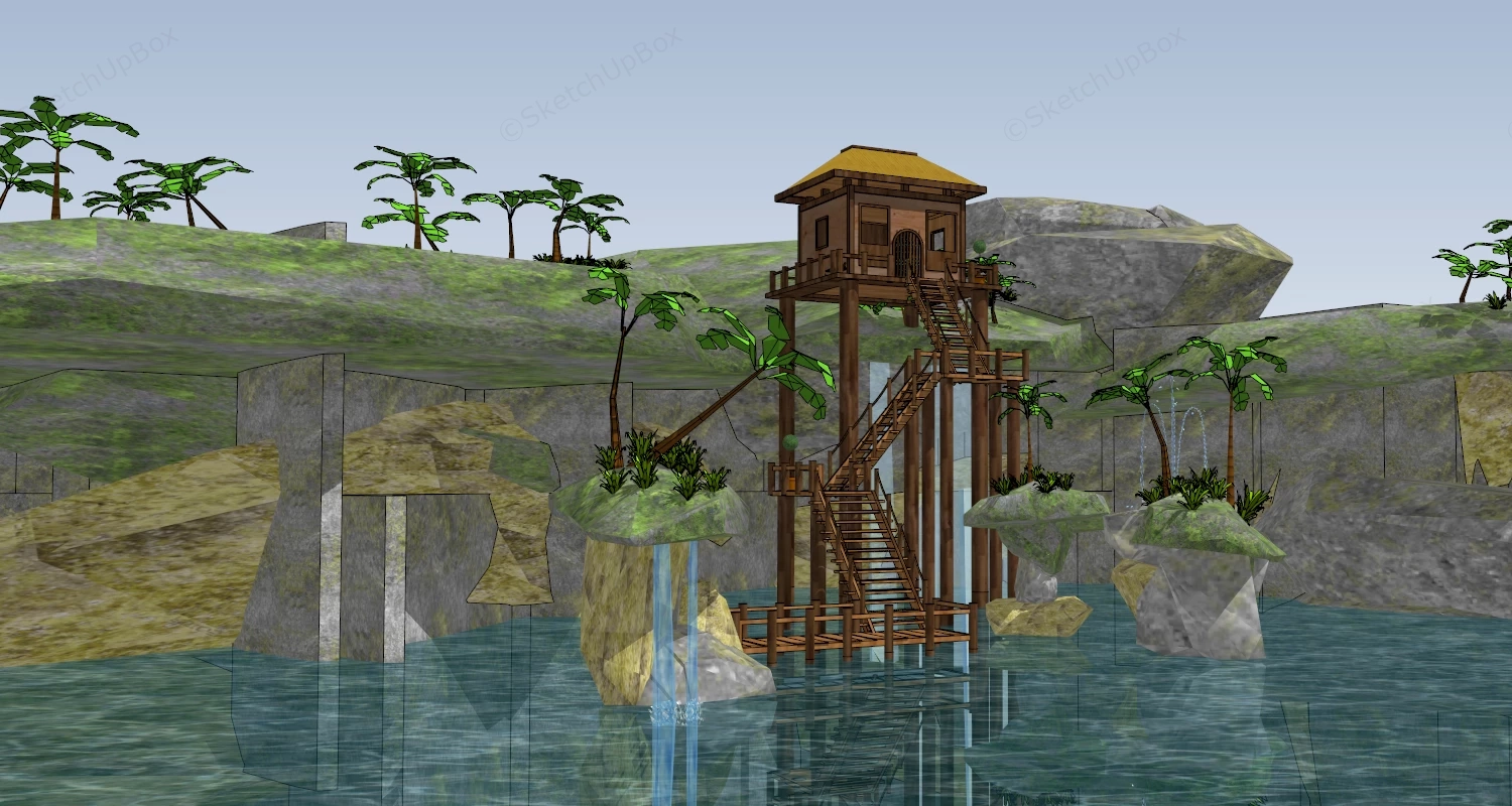 Mystical Lake Observation Tower sketchup model preview - SketchupBox