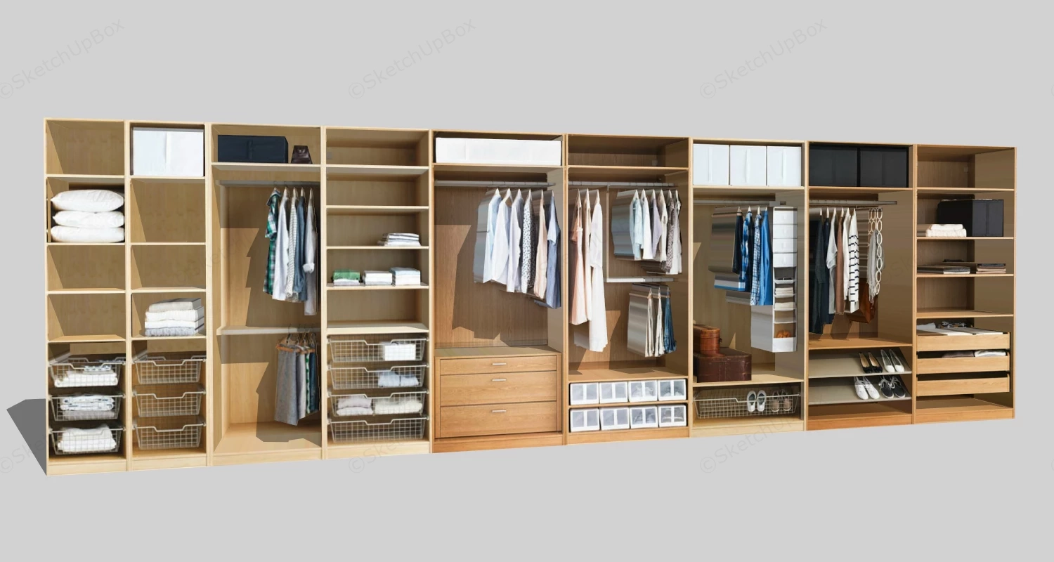 Extra Large Wardrobe sketchup model preview - SketchupBox