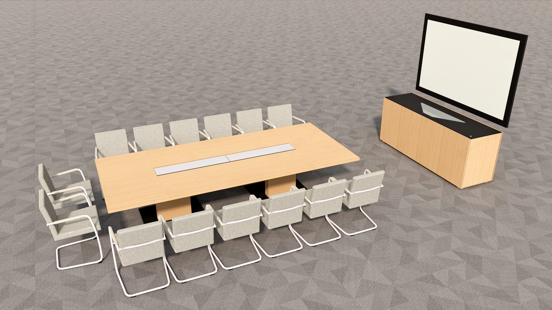 Conference Room Table And Chairs Set sketchup model preview - SketchupBox