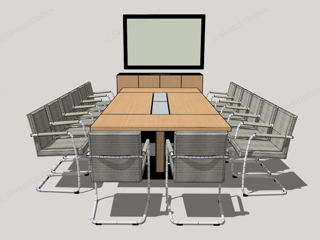 Conference Room Table And Chairs Set sketchup model preview - SketchupBox