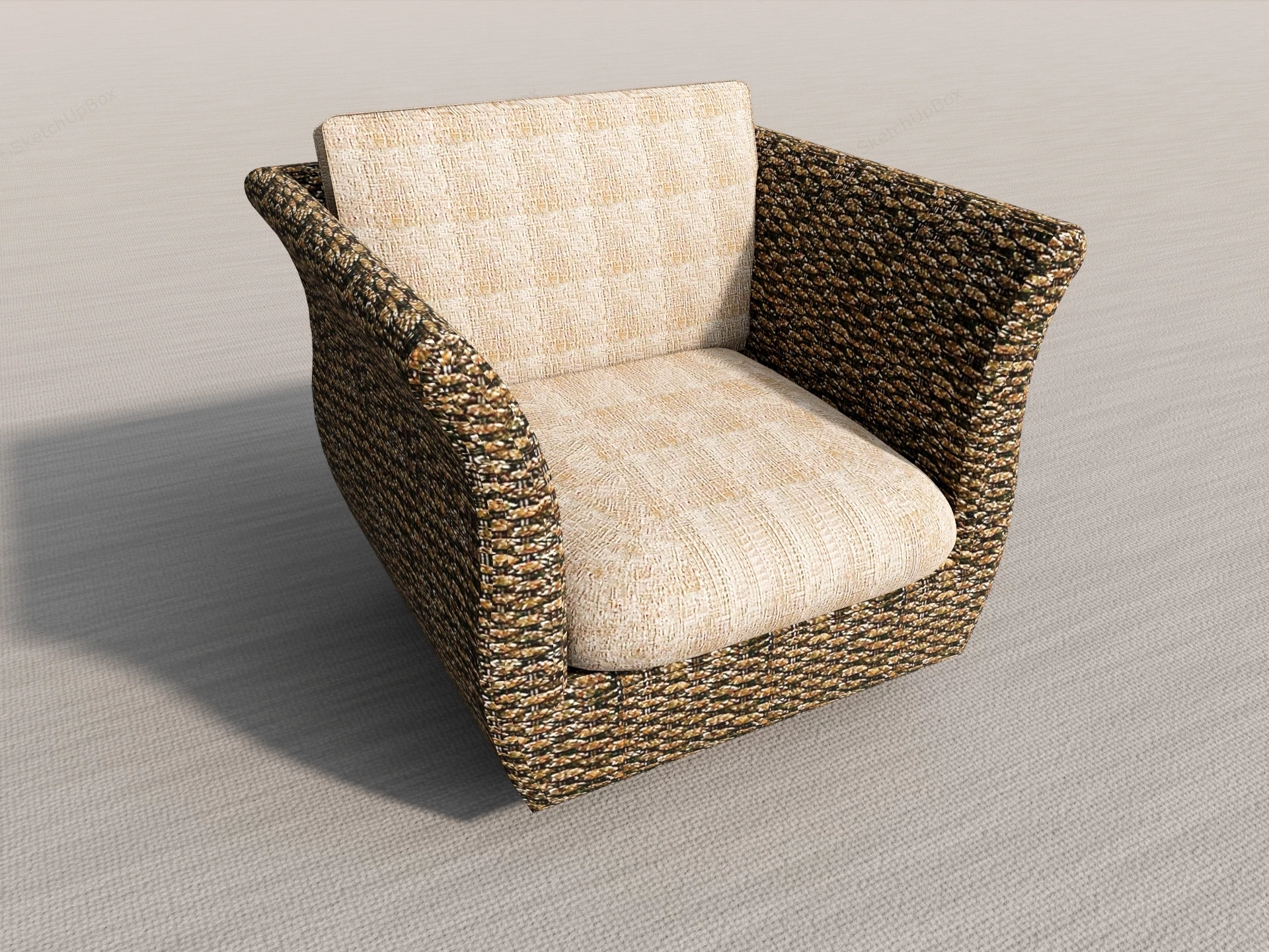 Comfy Armchair sketchup model preview - SketchupBox