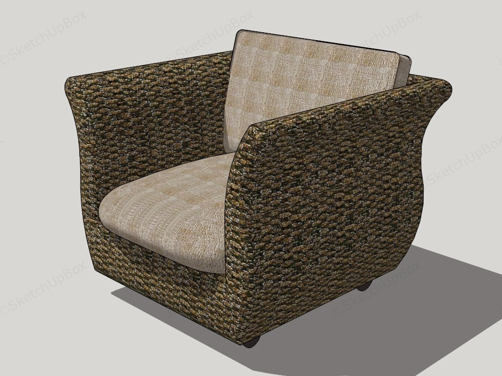 Comfy Armchair sketchup model preview - SketchupBox