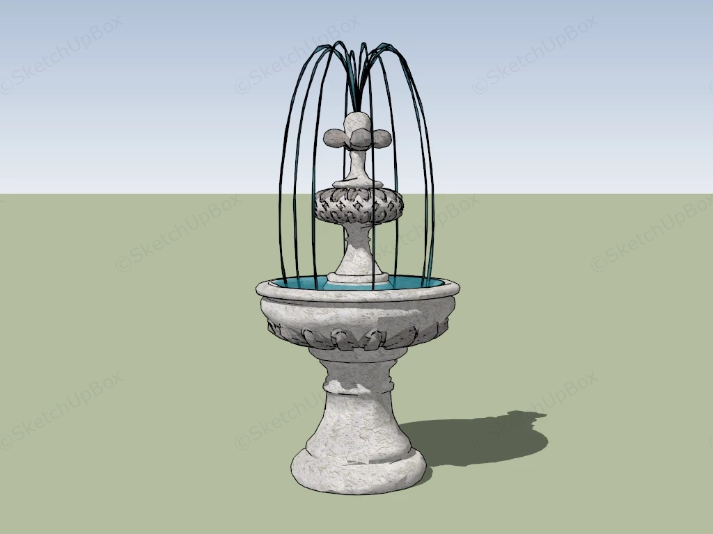 Small Garden Fountain Idea sketchup model preview - SketchupBox