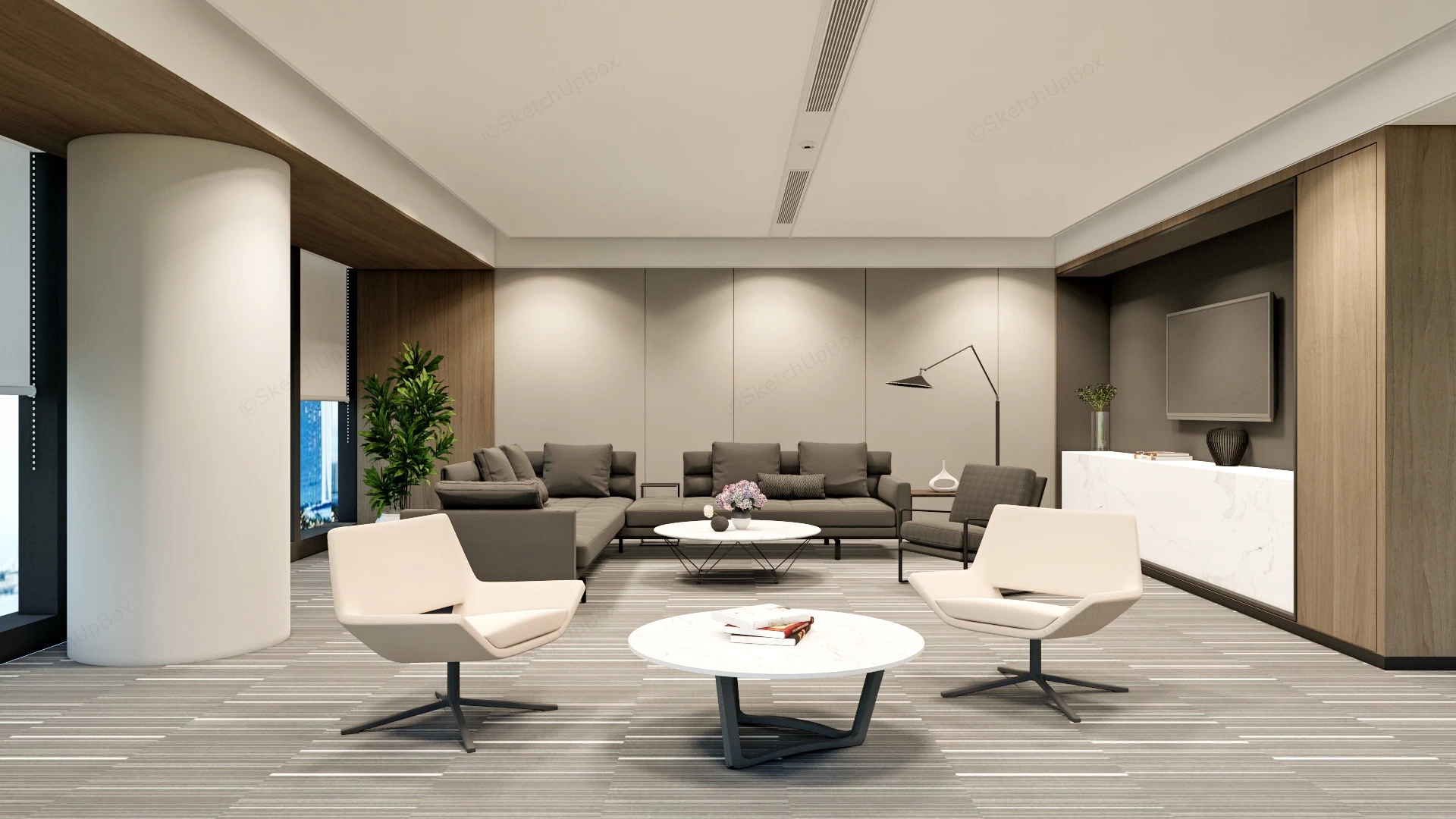 Office Lounge Area Furniture sketchup model preview - SketchupBox