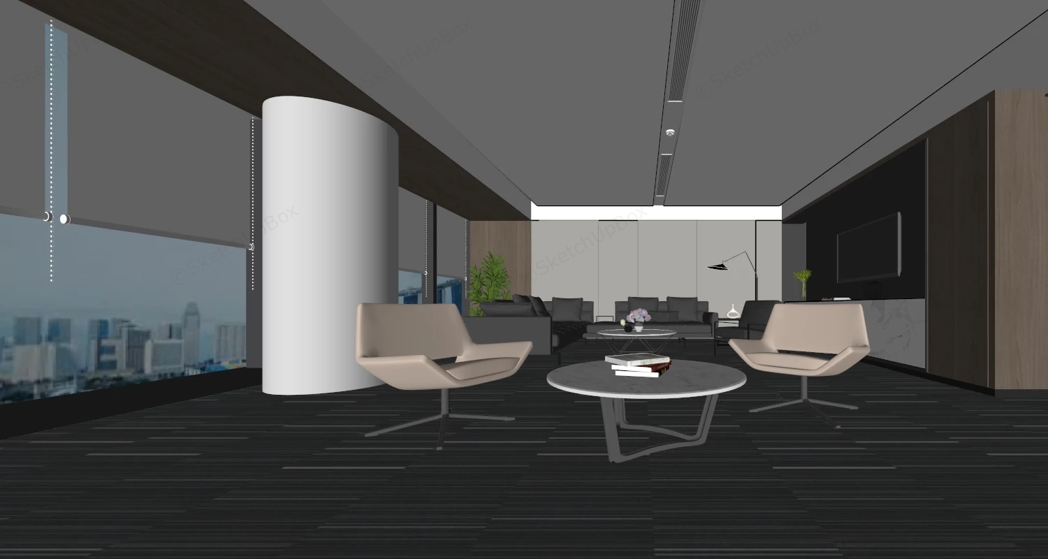 Office Lounge Area Furniture sketchup model preview - SketchupBox