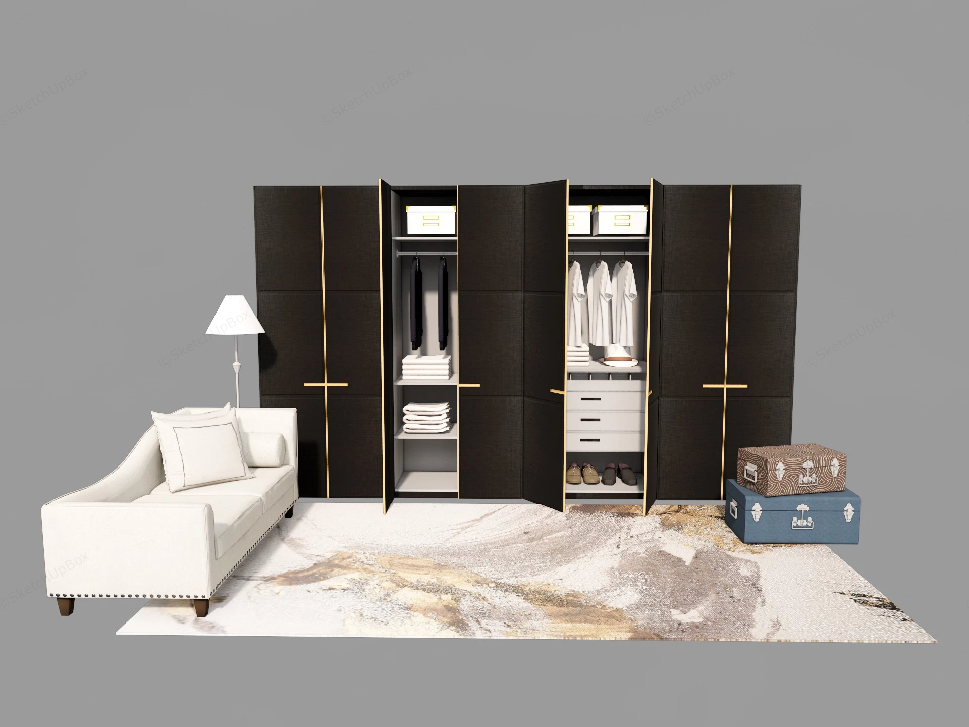 Wardrobe Furniture Armoire sketchup model preview - SketchupBox