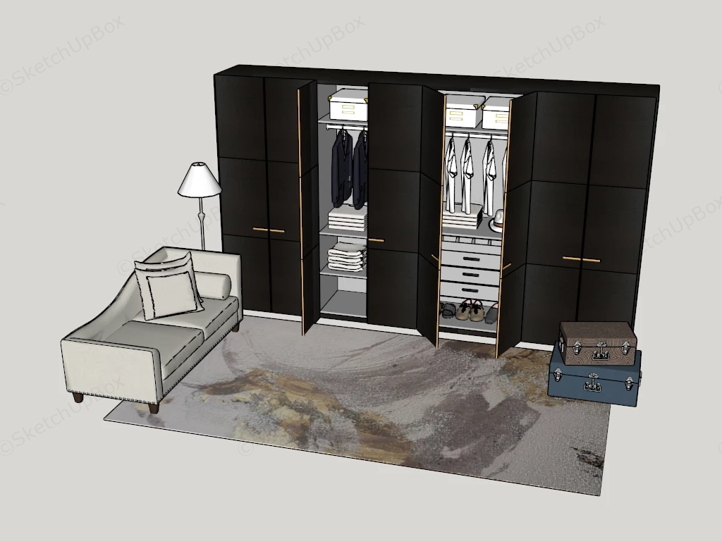 Wardrobe Furniture Armoire sketchup model preview - SketchupBox