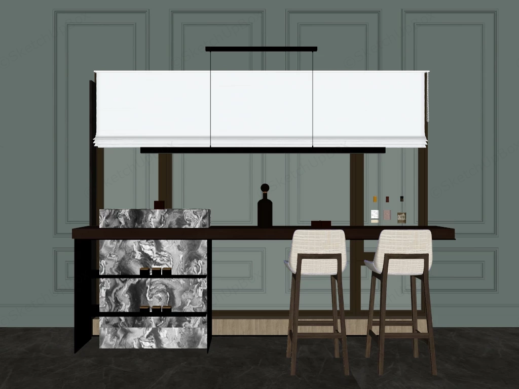 Simple Home Bar Ideas sketchup model preview - SketchupBox