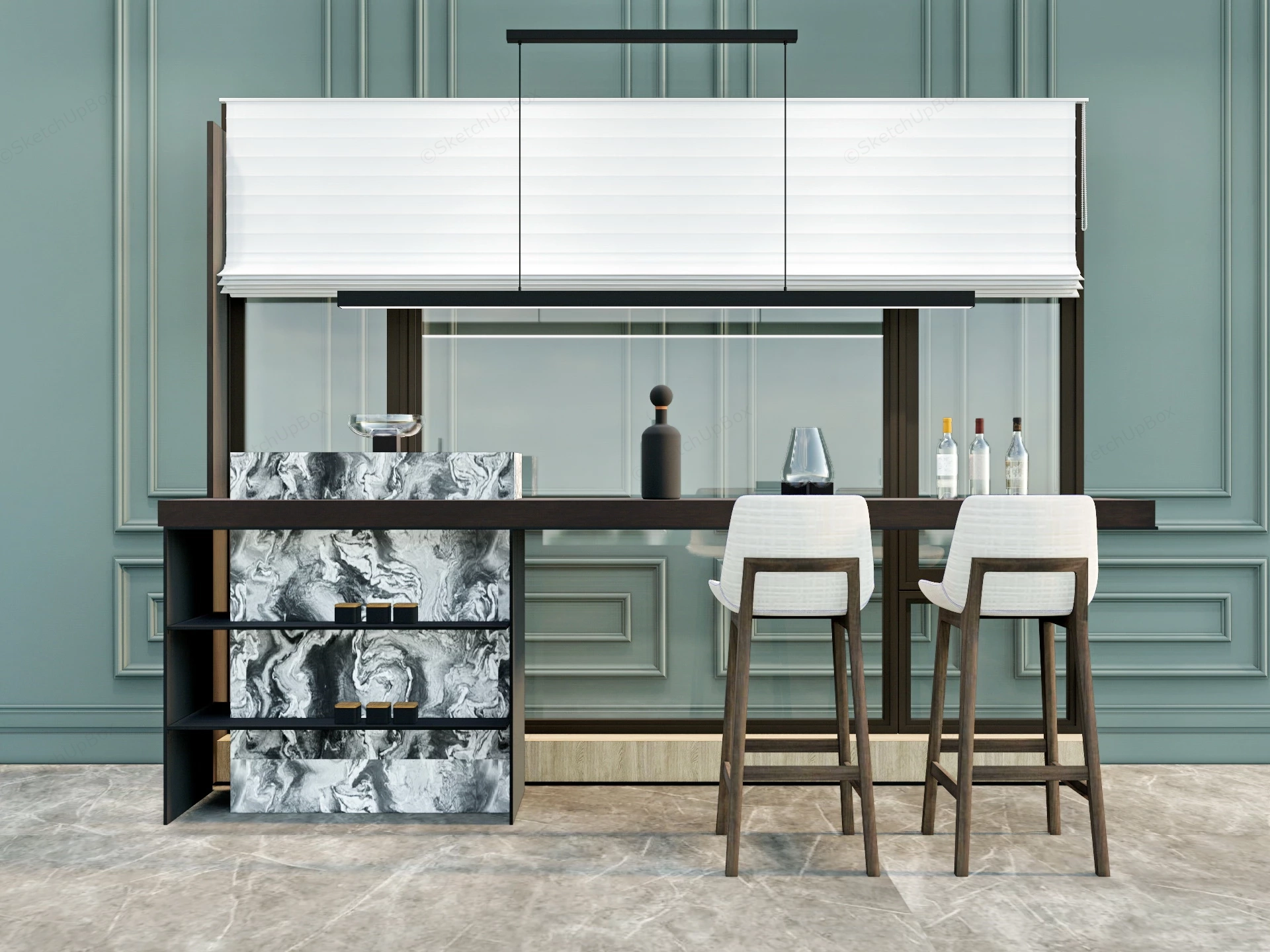 Simple Home Bar Ideas sketchup model preview - SketchupBox