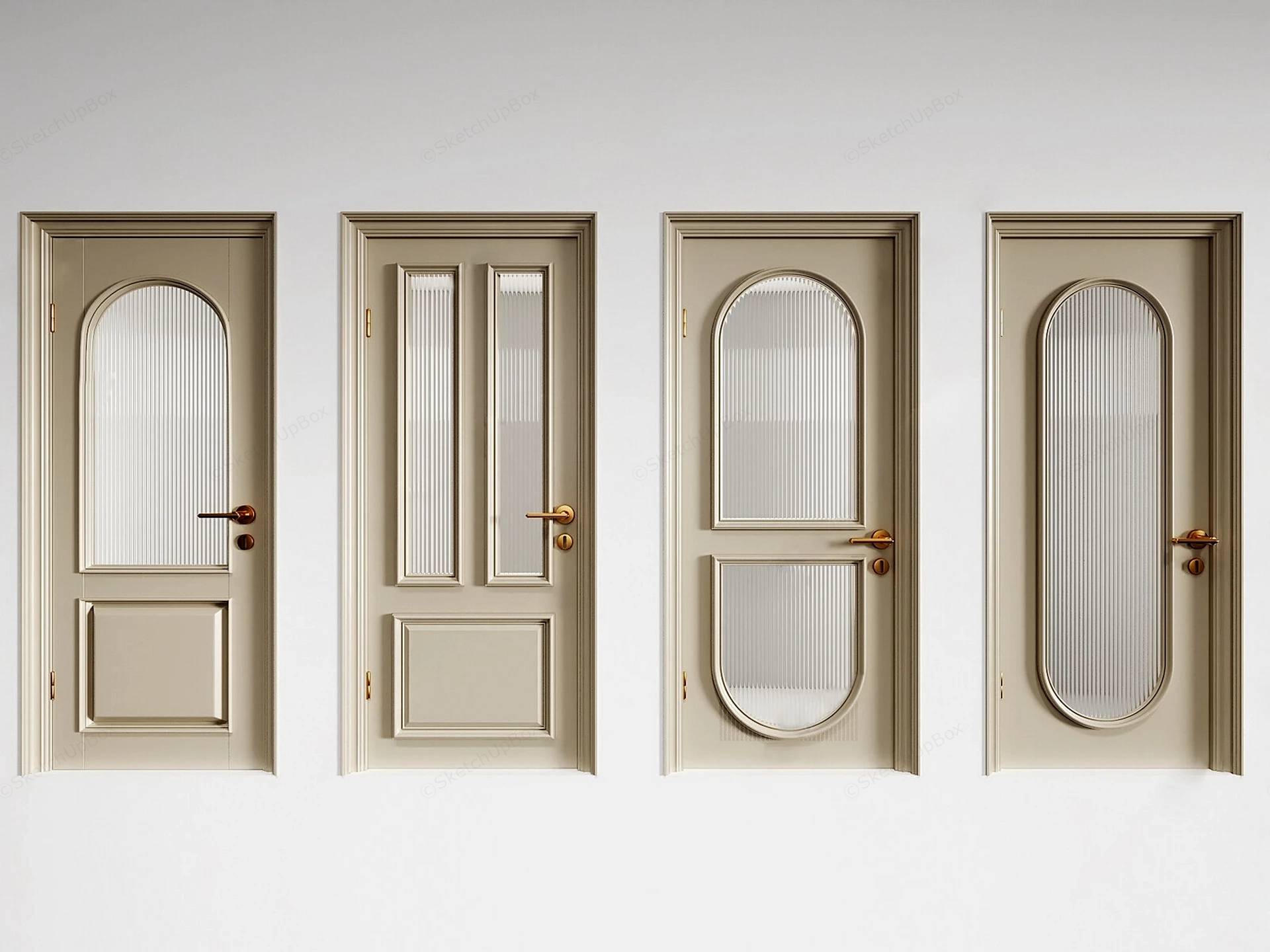 Interior Doors With Glass sketchup model preview - SketchupBox