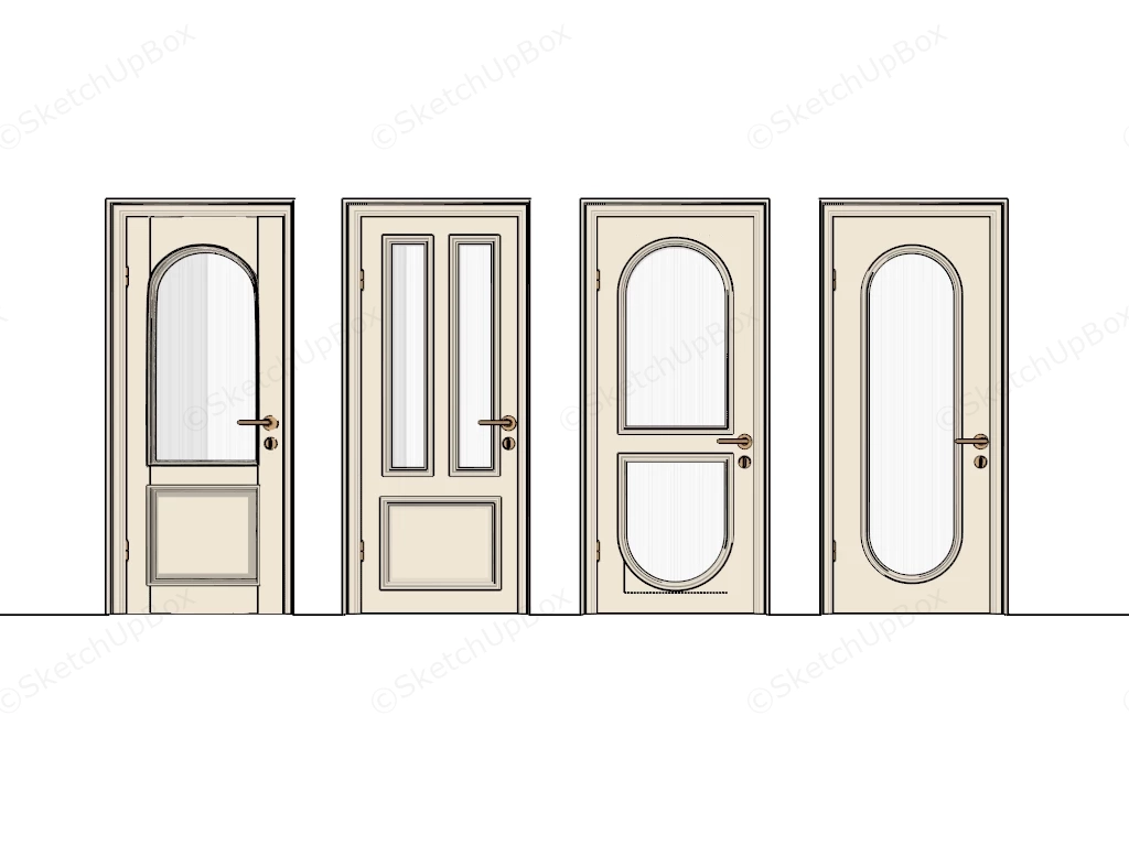 Interior Doors With Glass sketchup model preview - SketchupBox